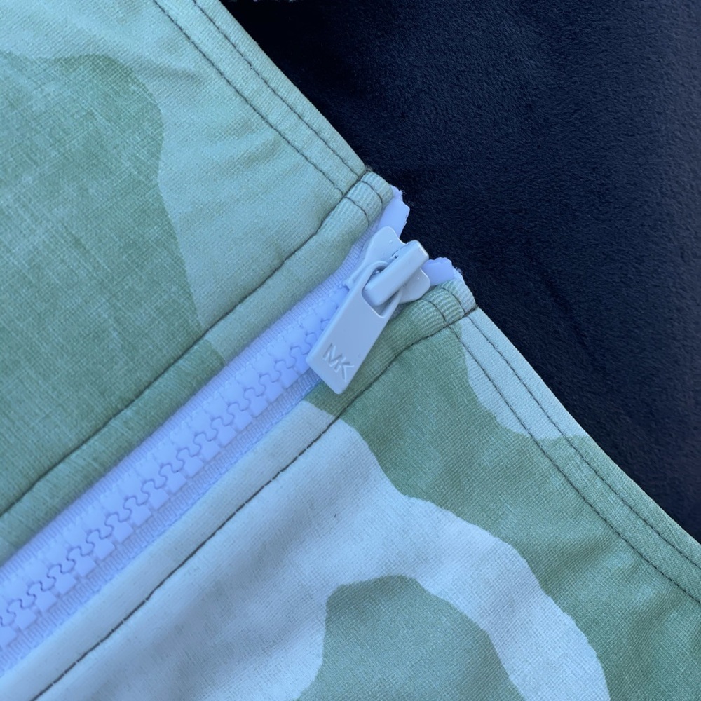 Michael Kors Zip Front Bralette Bikini Top - Camo - Picture 5 of 7